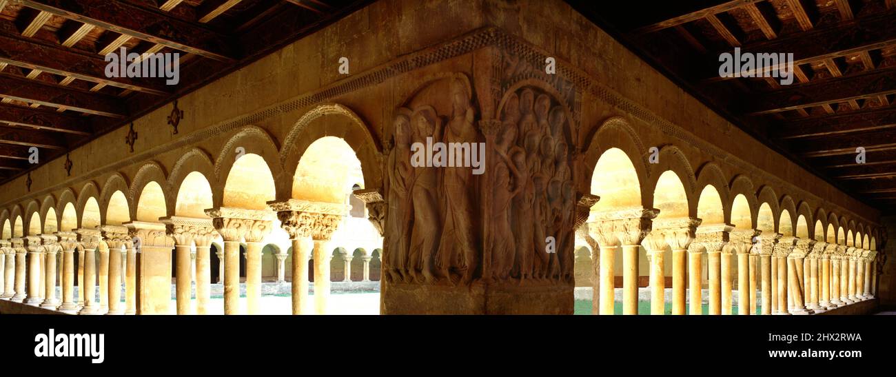 Romanesque Cloister. Santo Domingo de Silos.Burgos. Spain. Stock Photo