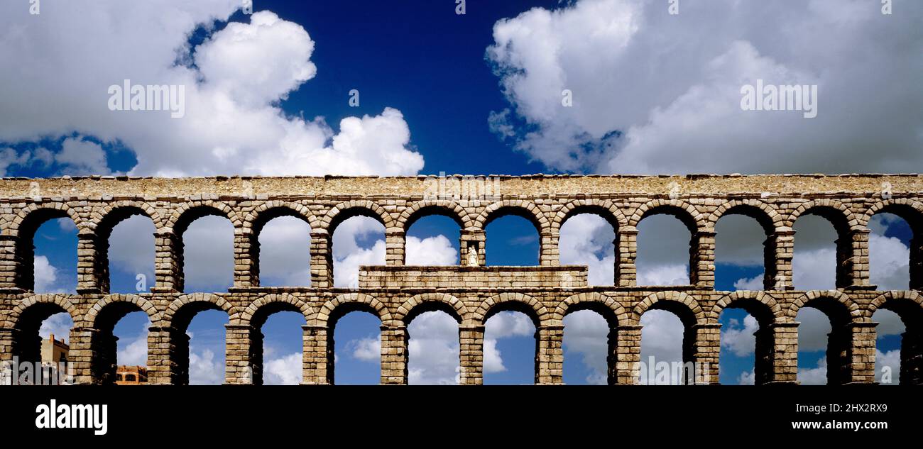 Roman Aqueduct.Segovia.Spain. Stock Photo