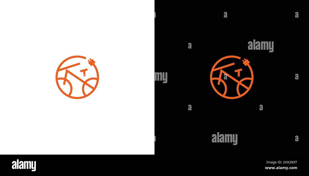 Modern and professional electric bicycle logo design Stock Vector