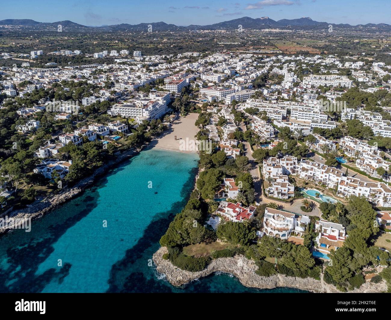 cala Gran, Cala d'Or, Santanyi, Mallorca, Balearic Islands, Spain Stock