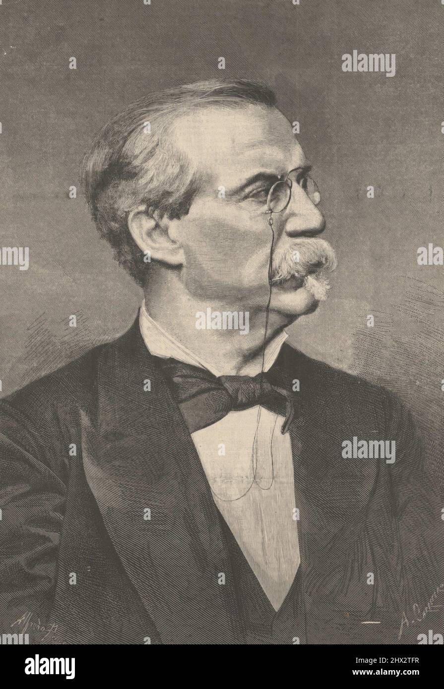 Antonio Cánovas del Castillo, Grabado Alfredo Perea, A. Carretero