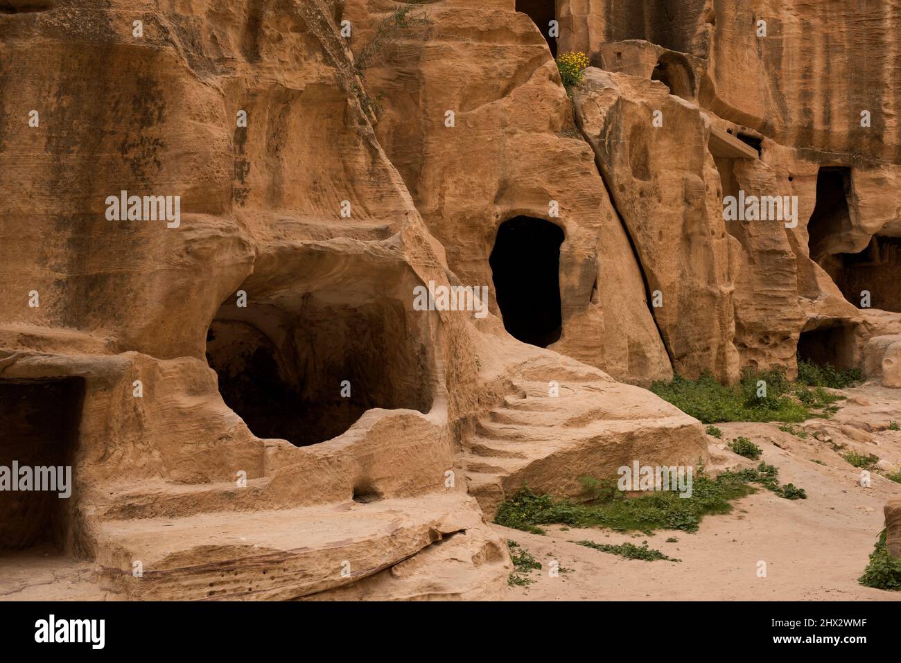 Siq al-Barid or Little Petra (UNESCO World Heritage). Al-Baydha, Jordan. Stock Photo