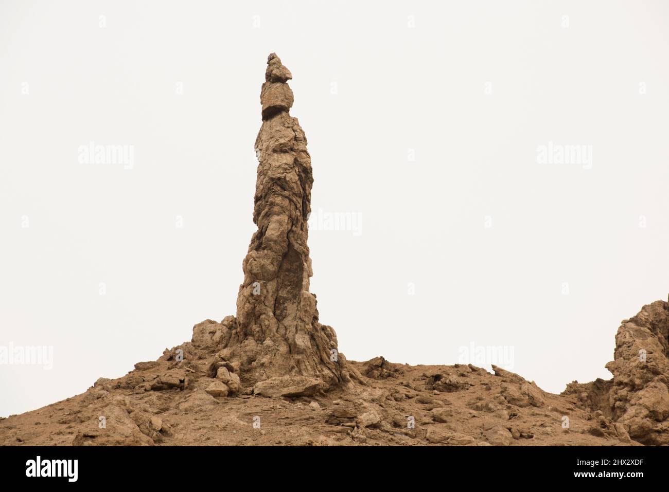 Natural monolith of salt and clay named Lot's wife located near Dead Sea, Jordan. Stock Photo
