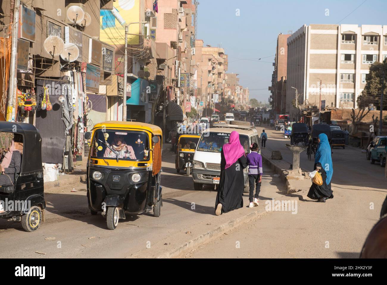 Street of Edfu, Egypt, Northern Africa. Stock Photo