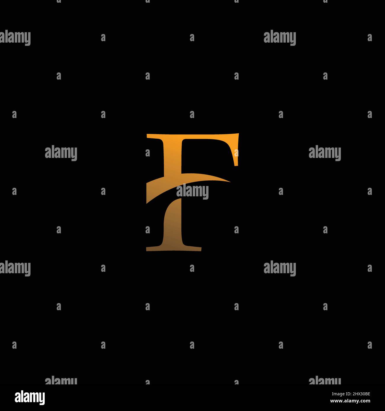 The initials F logo is simple, modern dan elegant Stock Vector