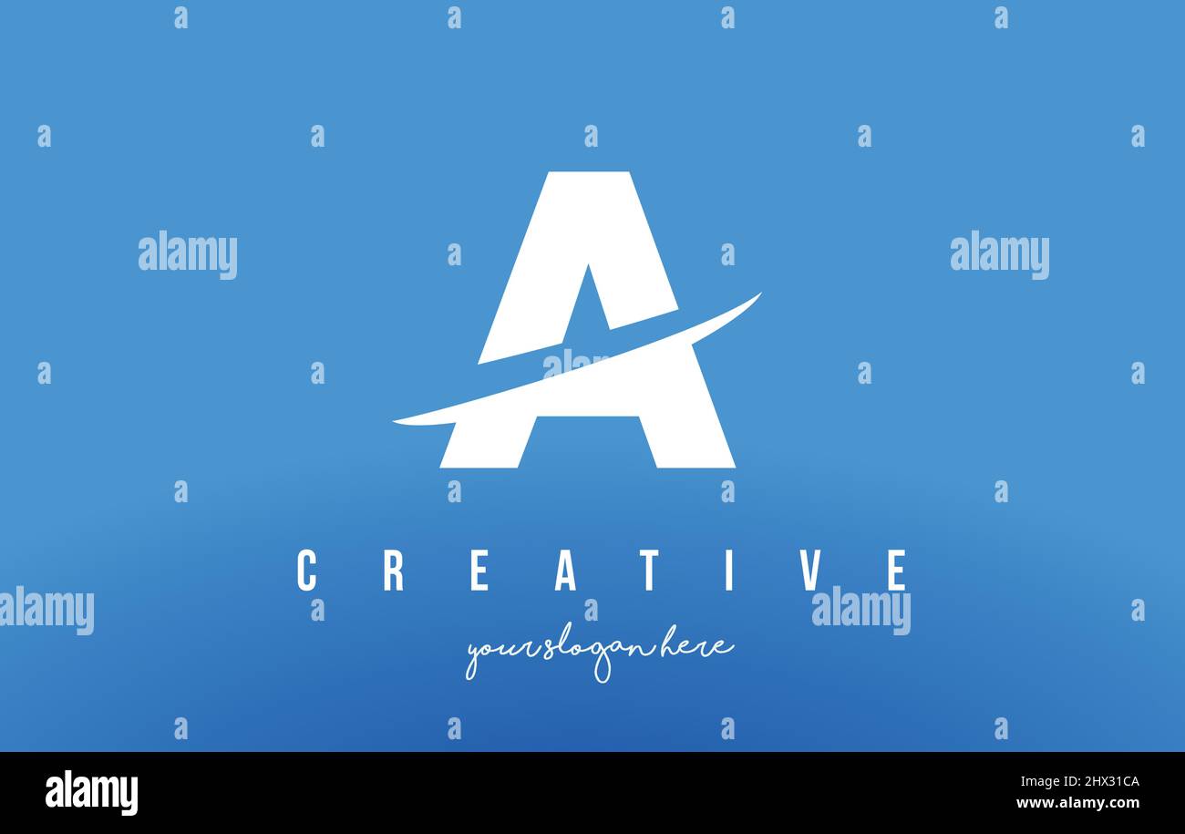 A Letter Modern Logo Design with Swoosh Cutting the Middle Letters and ...