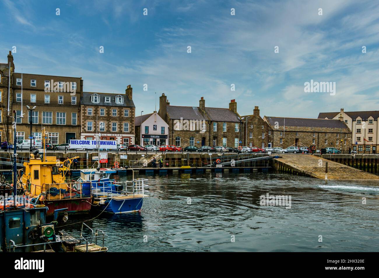 Kirkwall Port and marina. Kirkwall, Orkney Islands, Scotland, United Kingdom. Stock Photo