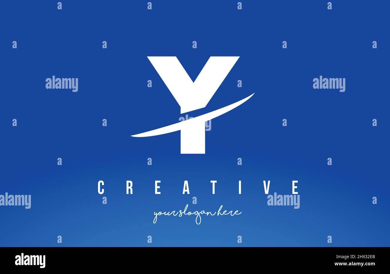 Y Letter Modern Logo Design with Swoosh Cutting the Middle Letters and ...