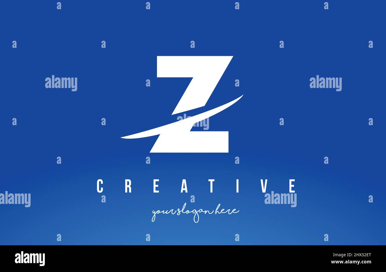 Z Letter Modern Logo Design with Swoosh Cutting the Middle Letters and ...