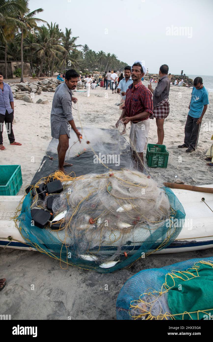 Fishing boats in the lake. A view rom the kerala.India. Real struggles of  Indian fisher man Stock Photo - Alamy