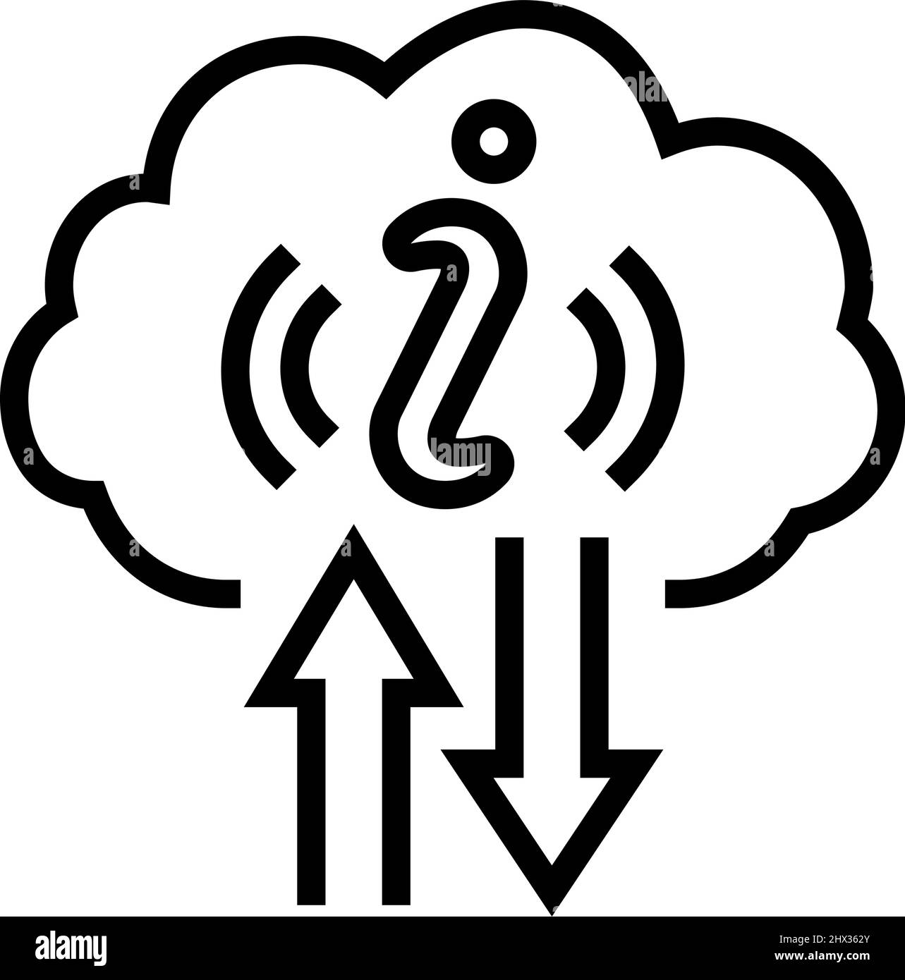 information cloud storage line icon vector illustration Stock Vector ...