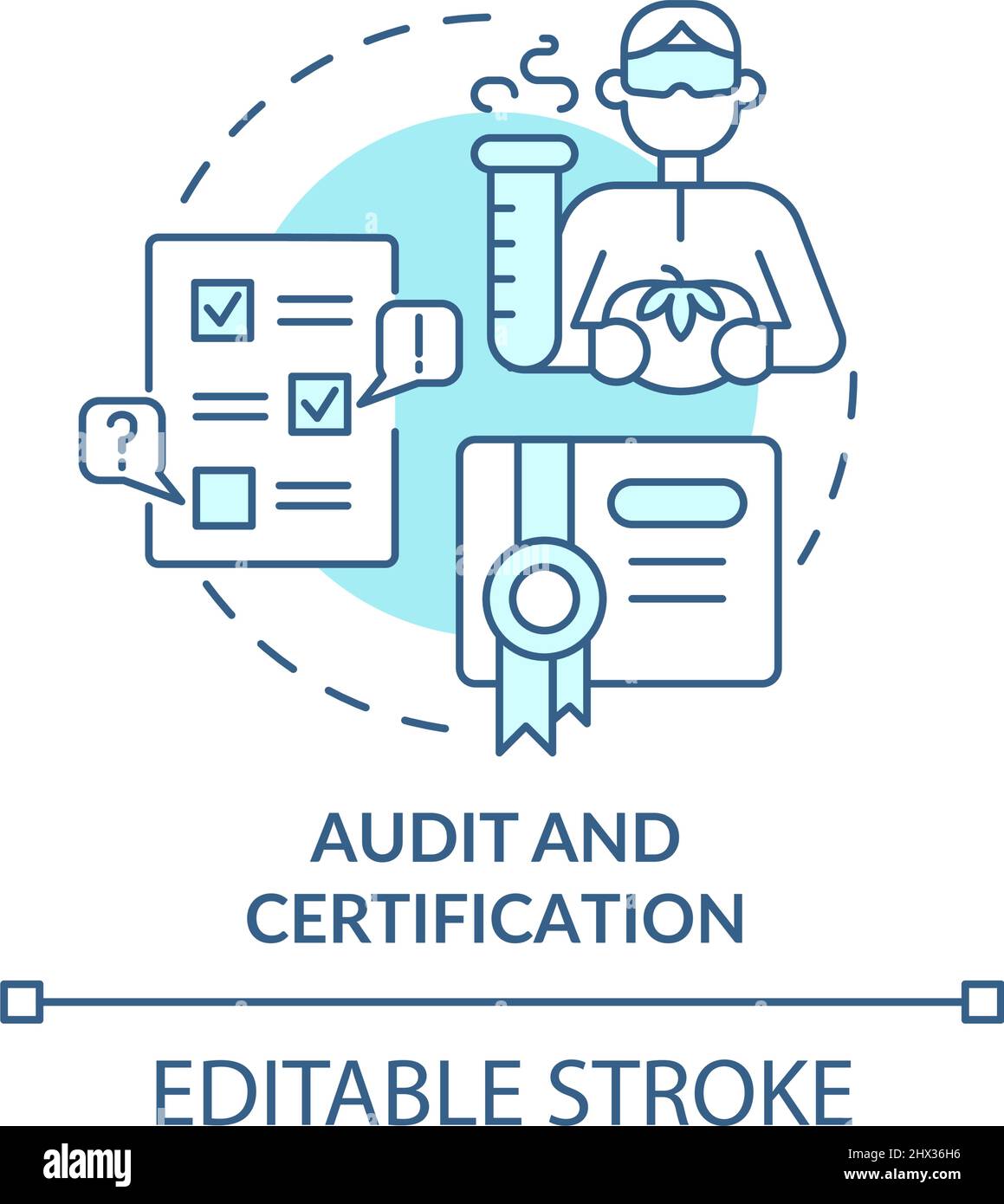 Audit and certification turquoise concept icon Stock Vector Image & Art ...