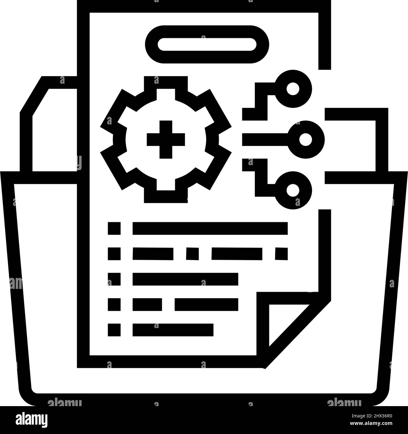 technical information line icon vector illustration Stock Vector Image