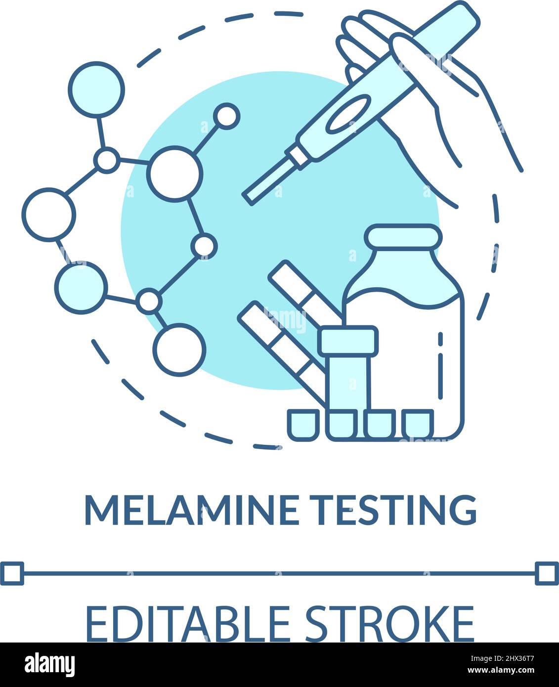 Melamine testing turquoise concept icon Stock Vector Image & Art - Alamy