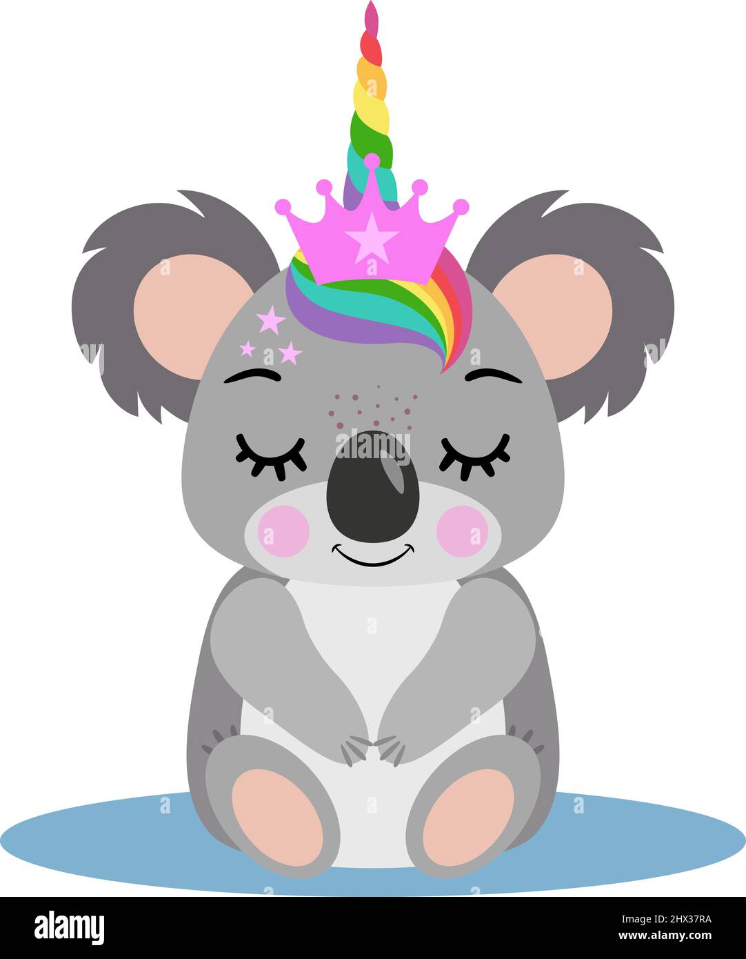 Cute Koala Sitting With Unicorn Horn And Pink Crown Stock Photo Alamy Cute Koala Sitting With Unicorn Horn And Pink Crown Stock Photo Alamy