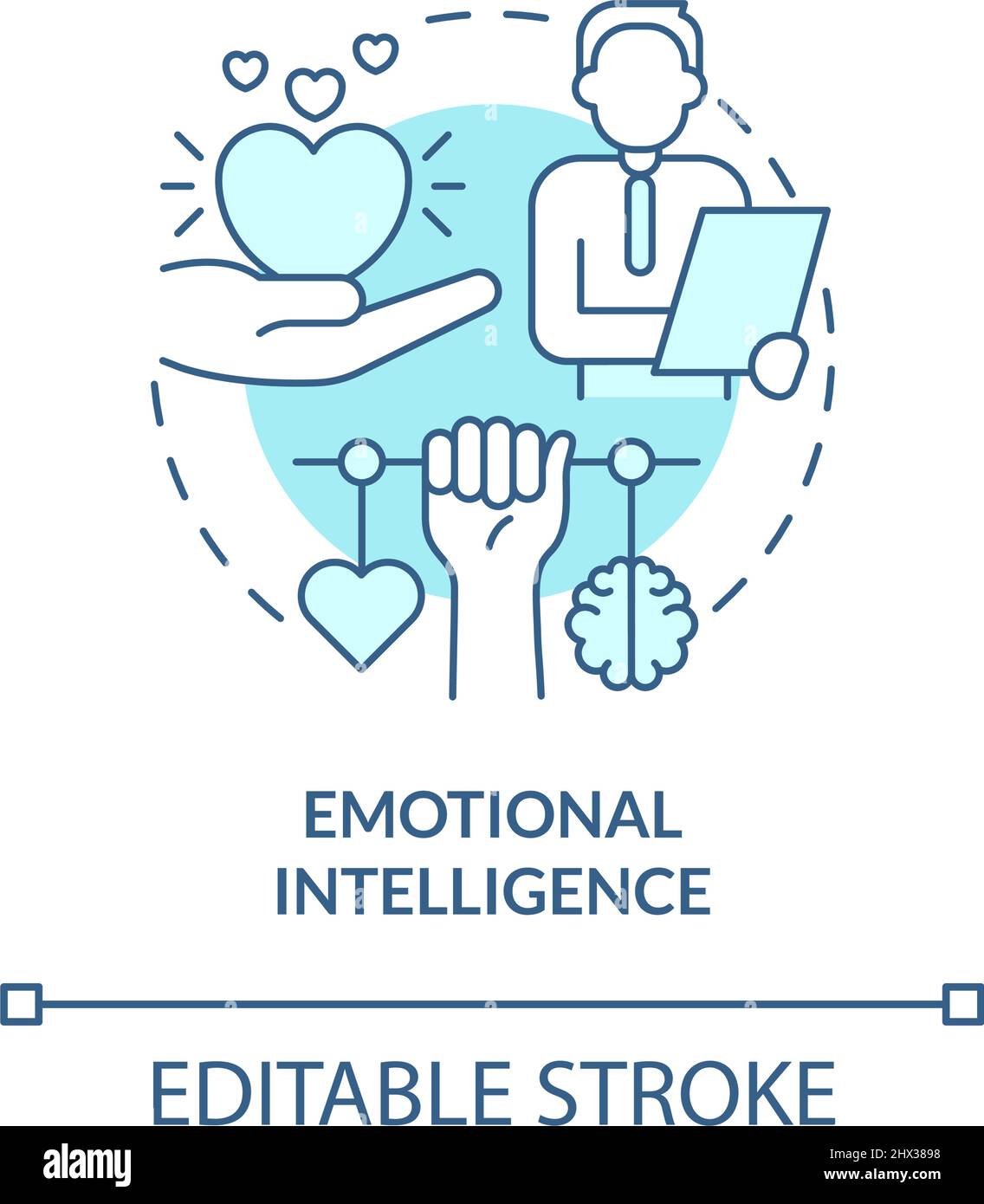 Emotional intelligence turquoise concept icon Stock Vector Image & Art ...