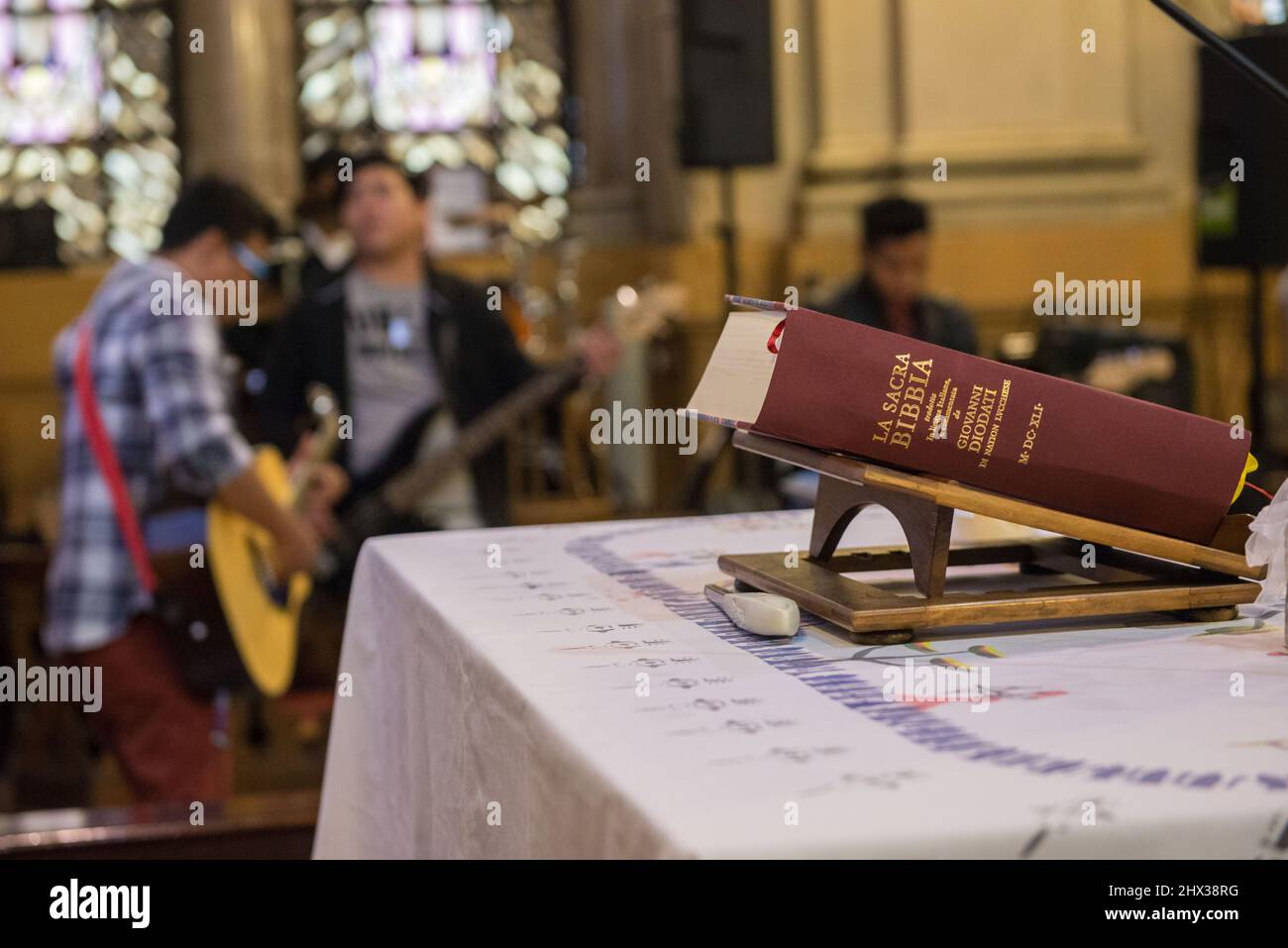 Rome, Italy 01/10/2017: Sunday service, Methodist Church. ©Andrea Sabbadini Stock Photo