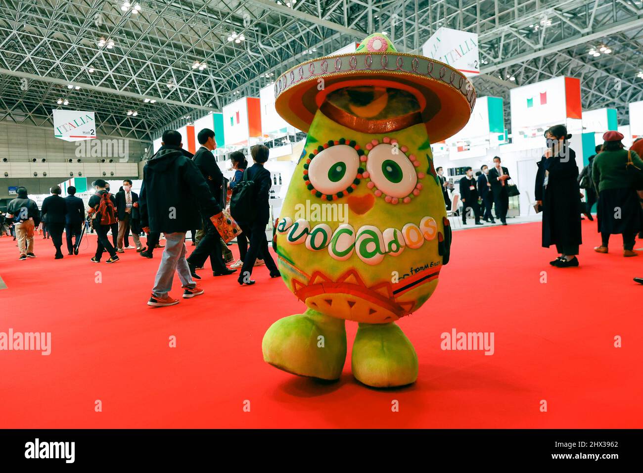 Chiba, Japan. 9th Mar, 2022. The mascot of Avocados from Mexico is seen