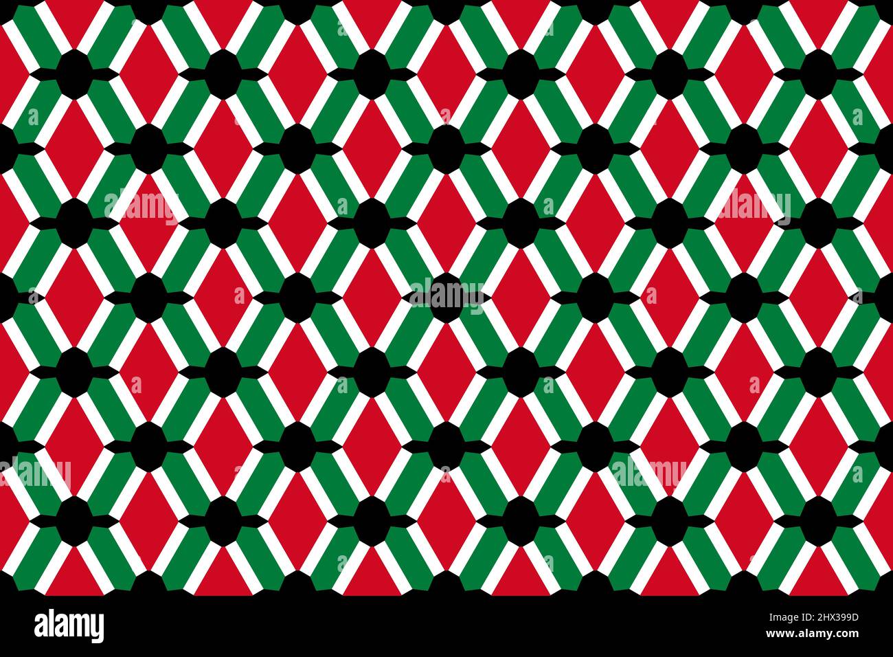 Geometric pattern in the colors of the national flag of Kuwait. The ...