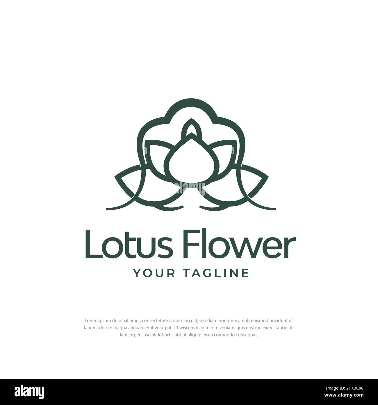 Lotus flower icon Abstract Logo Spa Beauty Salon Brand Cosmetics Fashion Luxury Design Vector Template Stock Vector