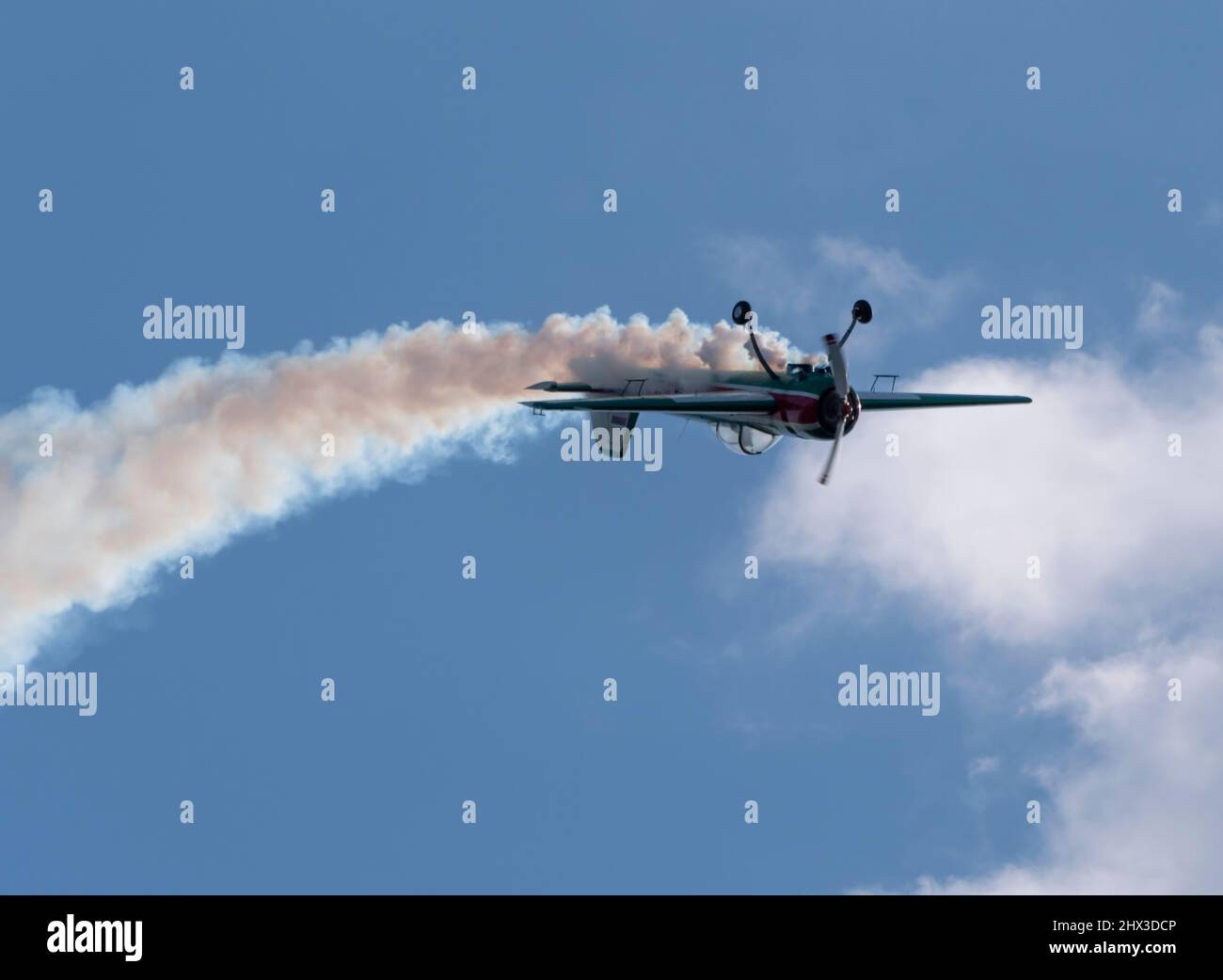 MOSCOW REGION, CHERNOE AIRFIELD 22 May 2021: airplane yak-55 the Sky aviation festival, theory and practice. Stock Photo