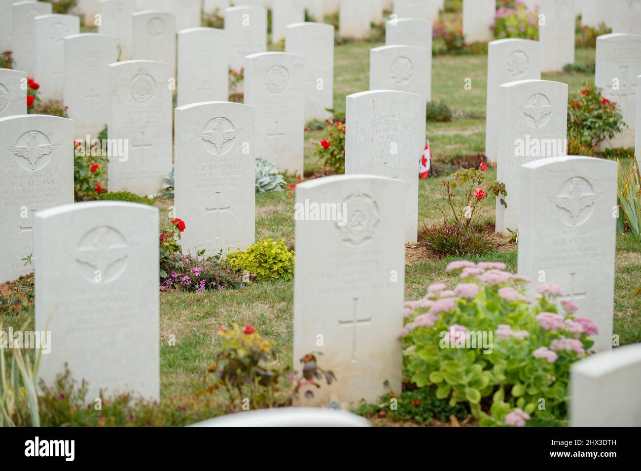 Ranville War Cemetery, graves and head stones Stock Photo