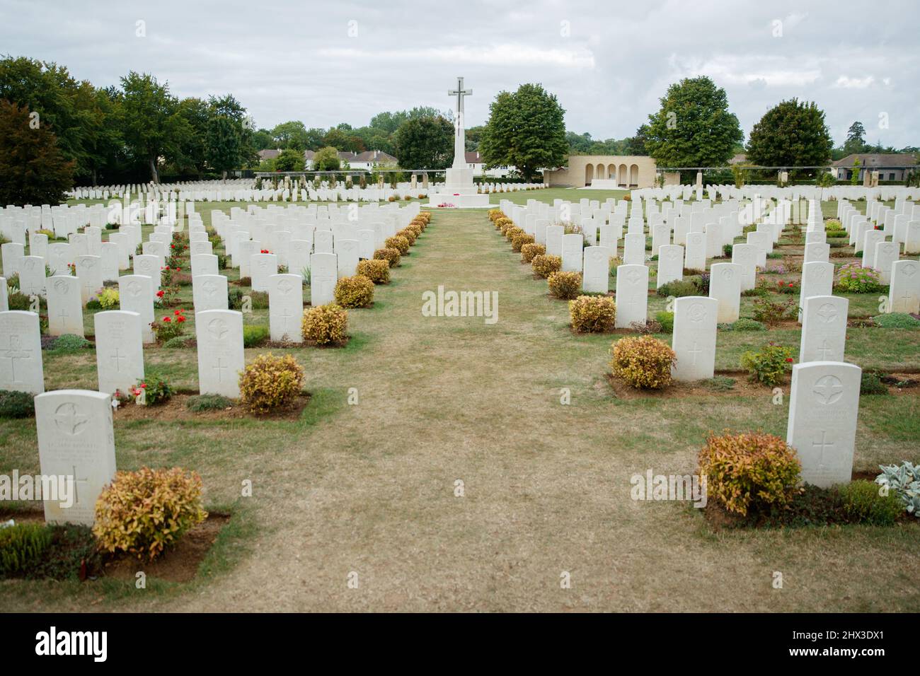 Ranville War Cemetery, graves and head stones Stock Photo