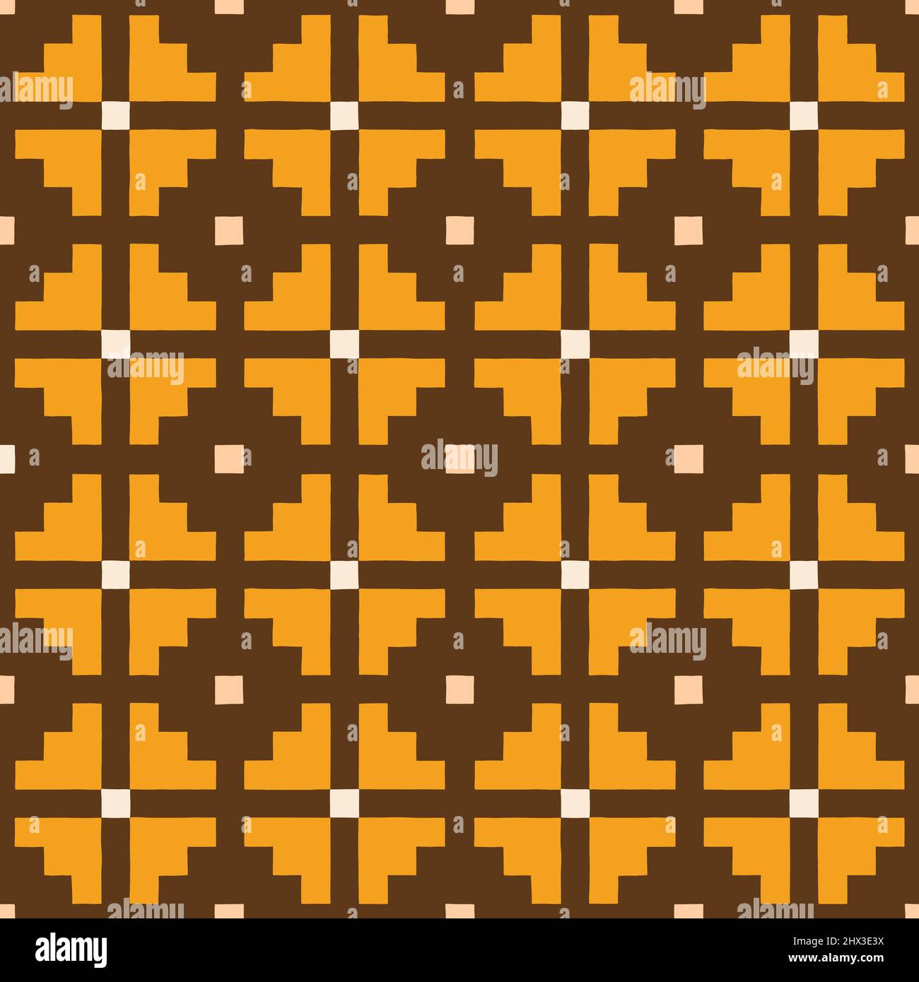 Hand Drawn Earthy Tones Tribal Vector Seamless Pattern. Navajo Graphic ...