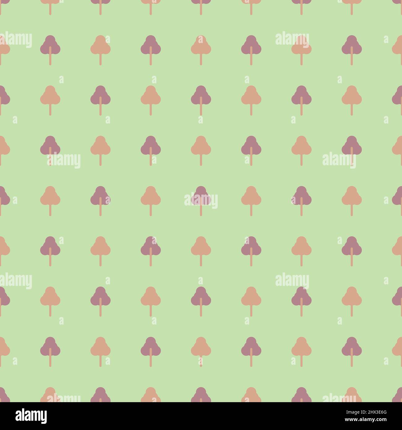 Tree shape vector seamless pattern doodle abstract background illustration for digital and print materials. Stock Vector
