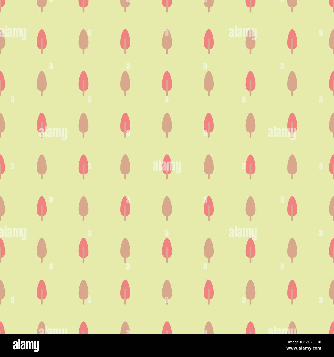 Tree shape vector seamless pattern doodle abstract background illustration for digital and print materials. Stock Vector
