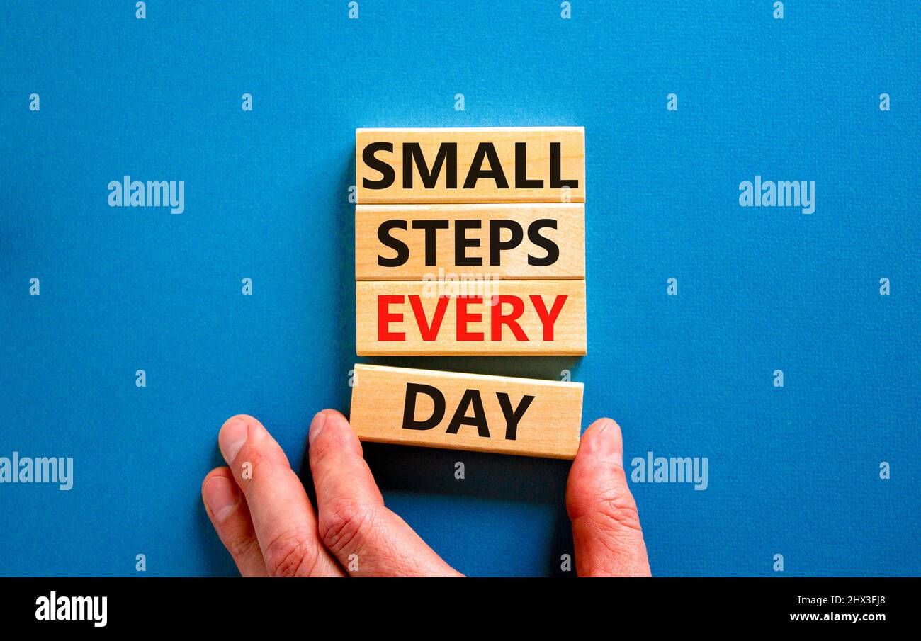 Small steps every day symbol. Concept words Small steps every day on ...