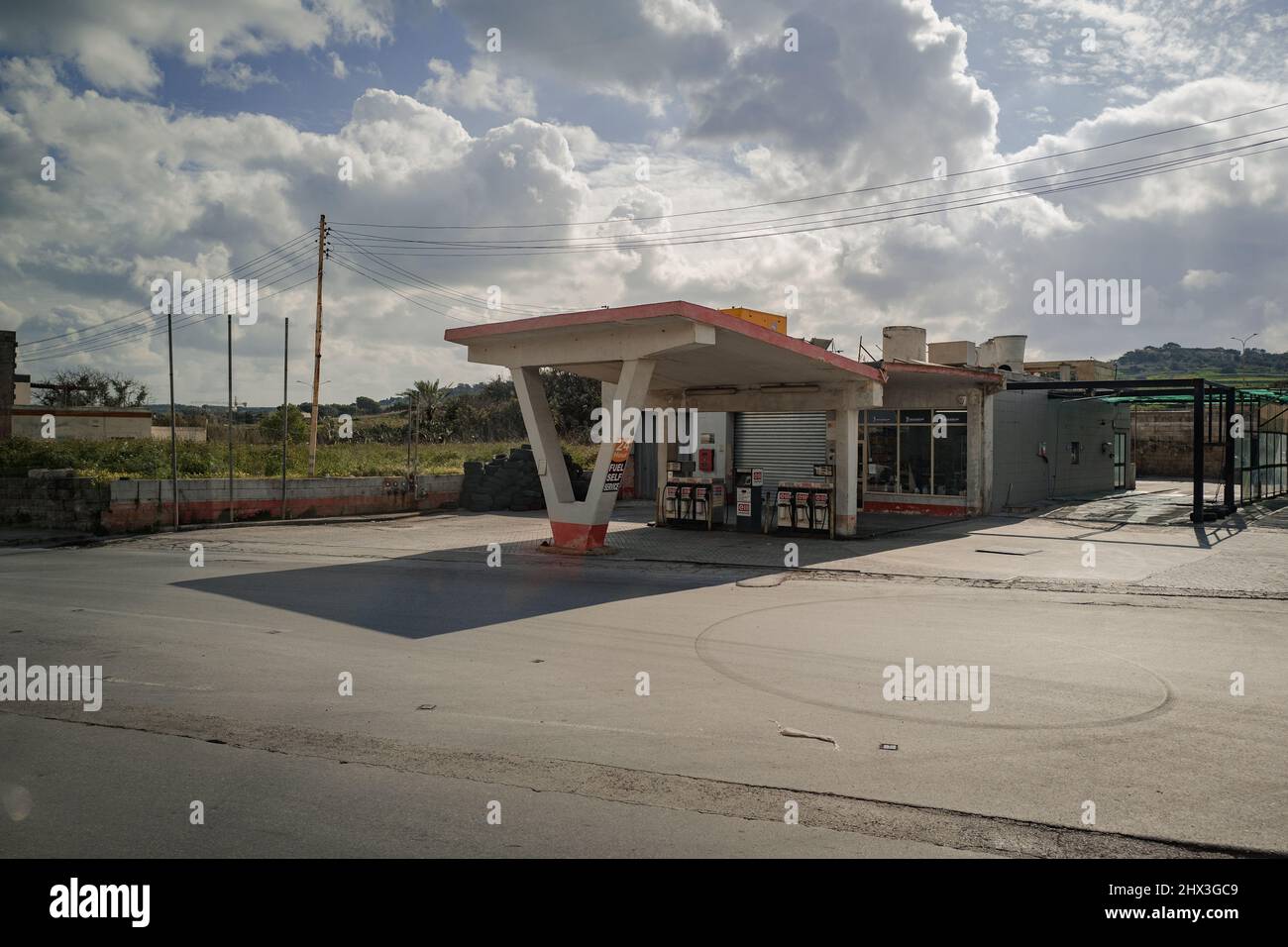 Local Petrol station in Malta island Stock Photo Alamy