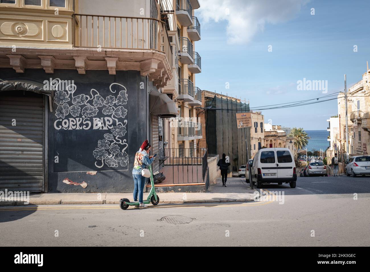 Scene of local life in Malta island Stock Photo Alamy