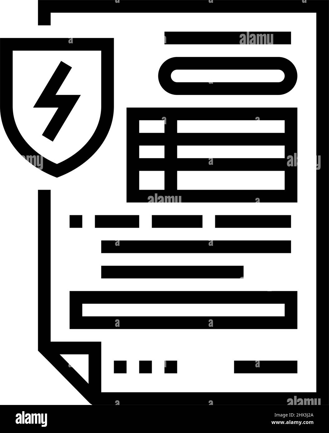 electrical safety certificate line icon vector illustration Stock