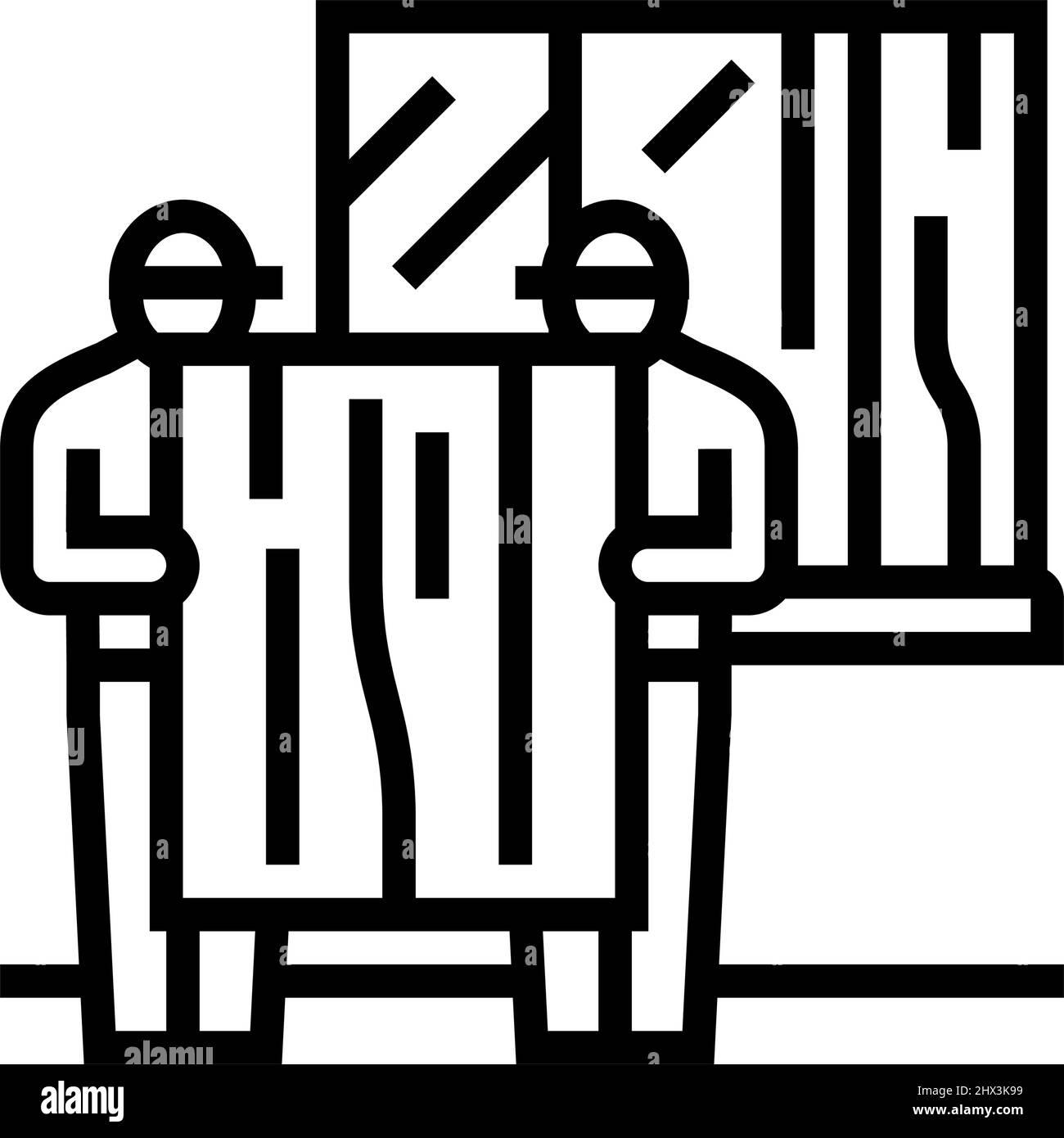 boarding up service line icon vector illustration Stock Vector Image ...