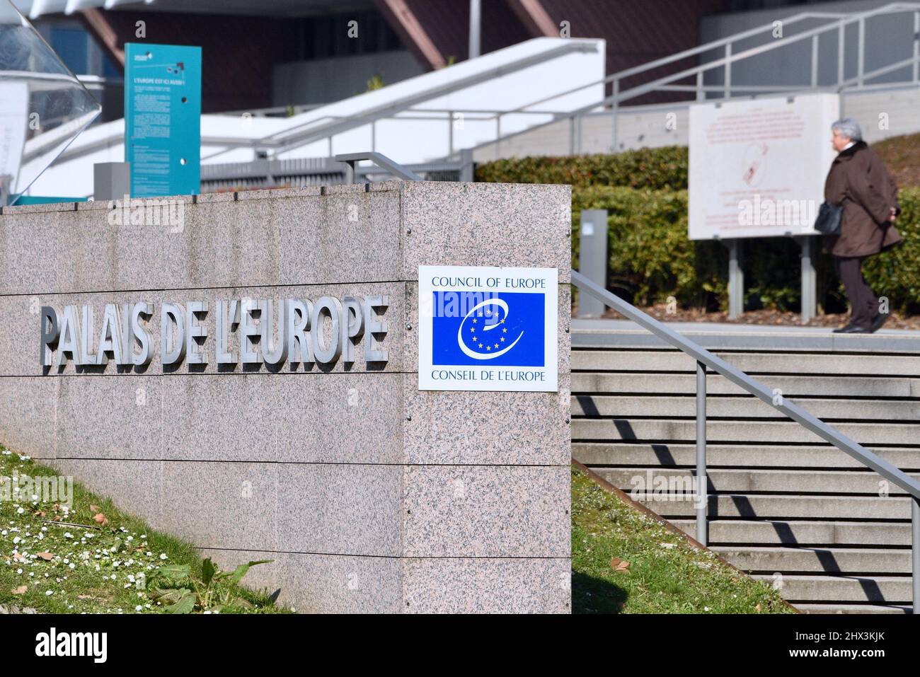 Illustration of the Council of Europe, in Strasbourg, Northeastern France, on March 9, 2022. The European Court of Human Rights (ECHR) is an institution of the Council of Europe, Russia and Ukraine are members of the Council of Europe. Photo by Nicolas Roses/ABACAPRESS.COM Stock Photo