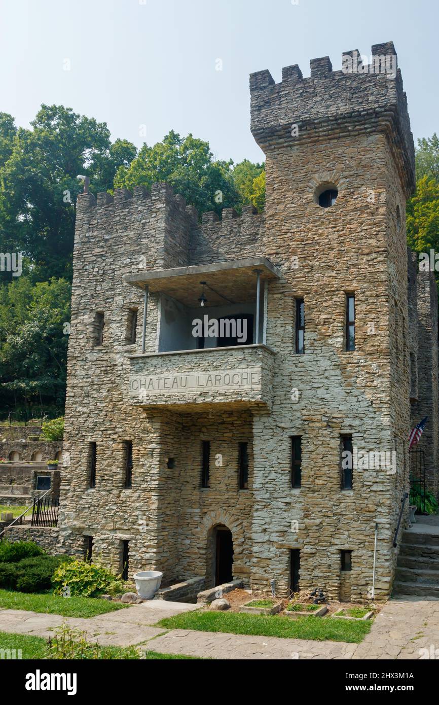 Loveland Castle Chateau Laroche. Medieval style castle built by Harry D Andrews. Loveland, Cincinnati, Ohio, USA. Stock Photo