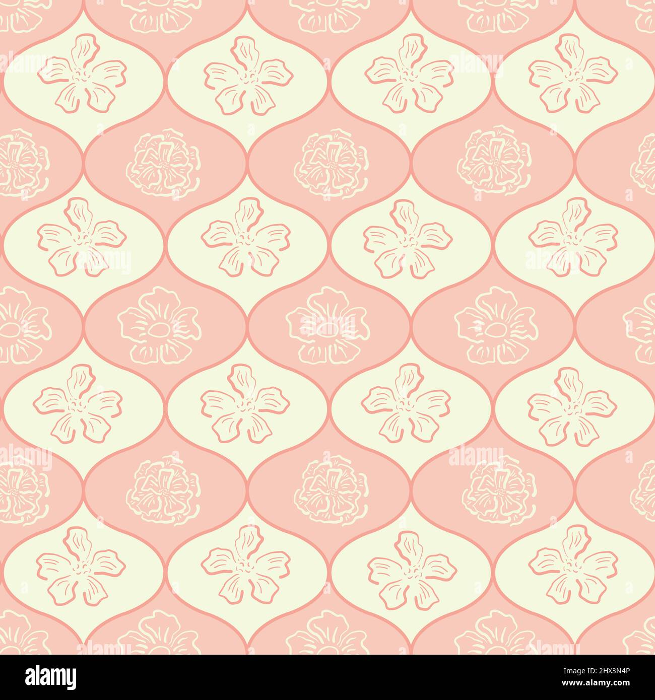 Wild meadow flower seamless vector pattern background. Modern floral ...