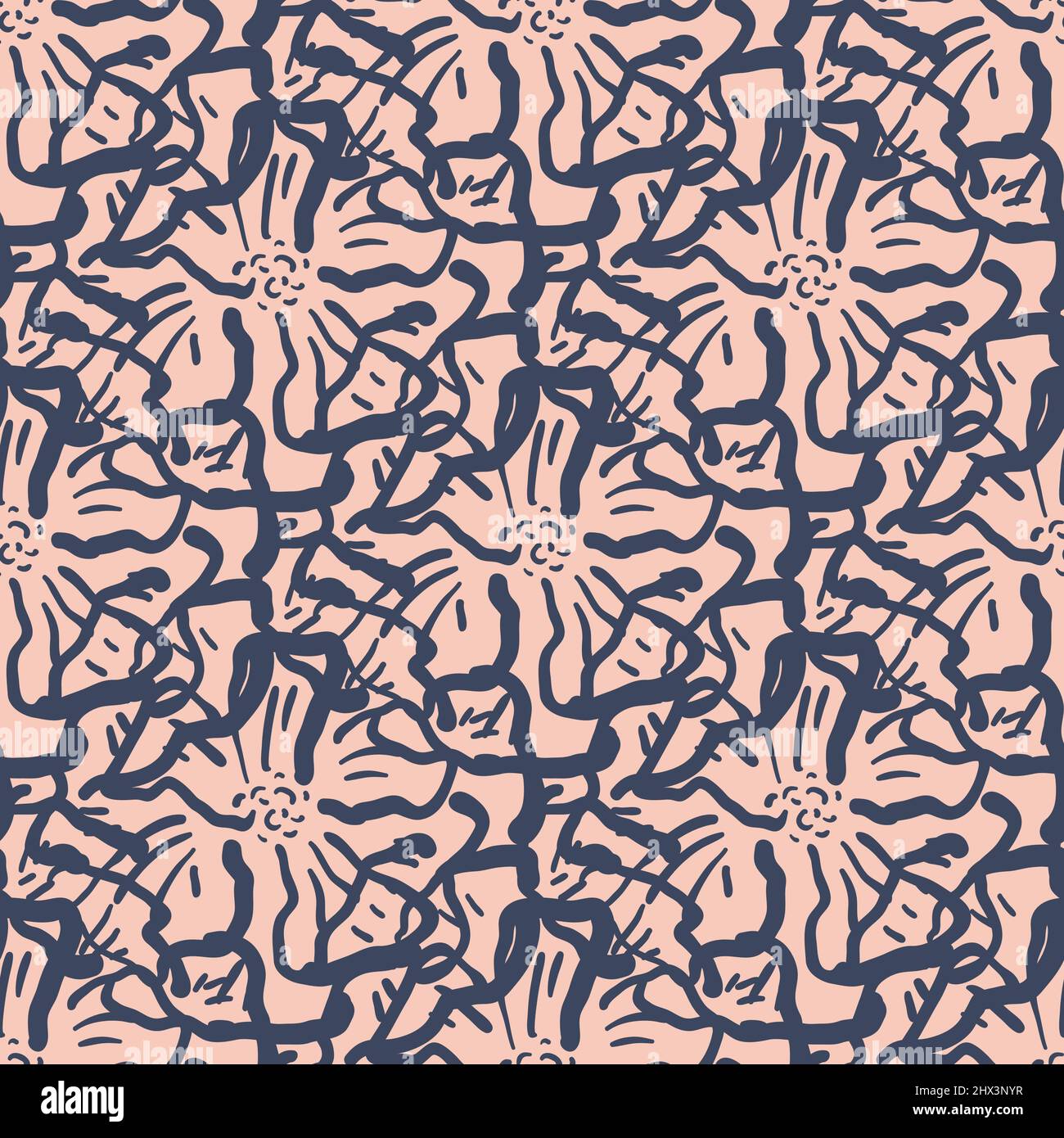 Abstract wild meadow flower seamless texture vector pattern background ...