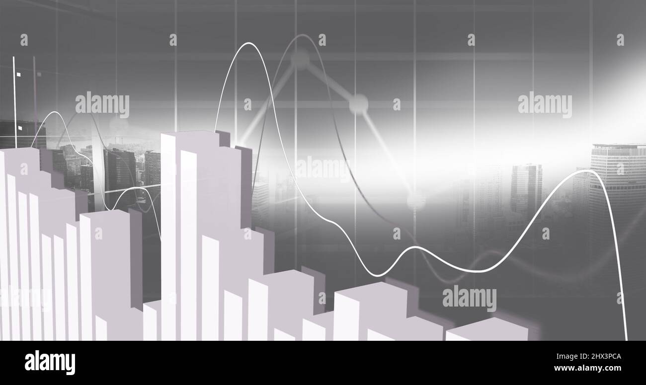 Image of data processing over cityscape Stock Photo - Alamy