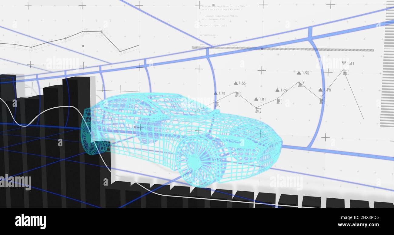 Car Data Processing Image of statistics processing over 3d car model Stock Photo - Alamy