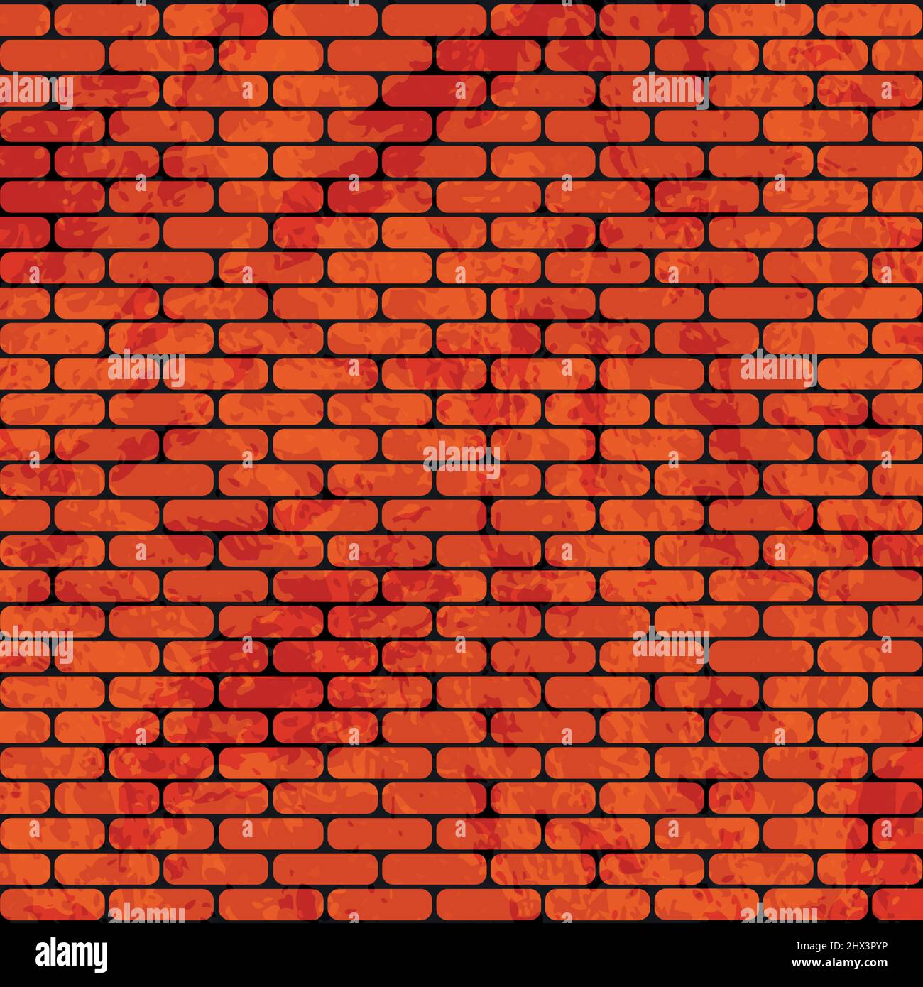 Background texture old red brickwork, peeling paint - Vector illustration Stock Vector