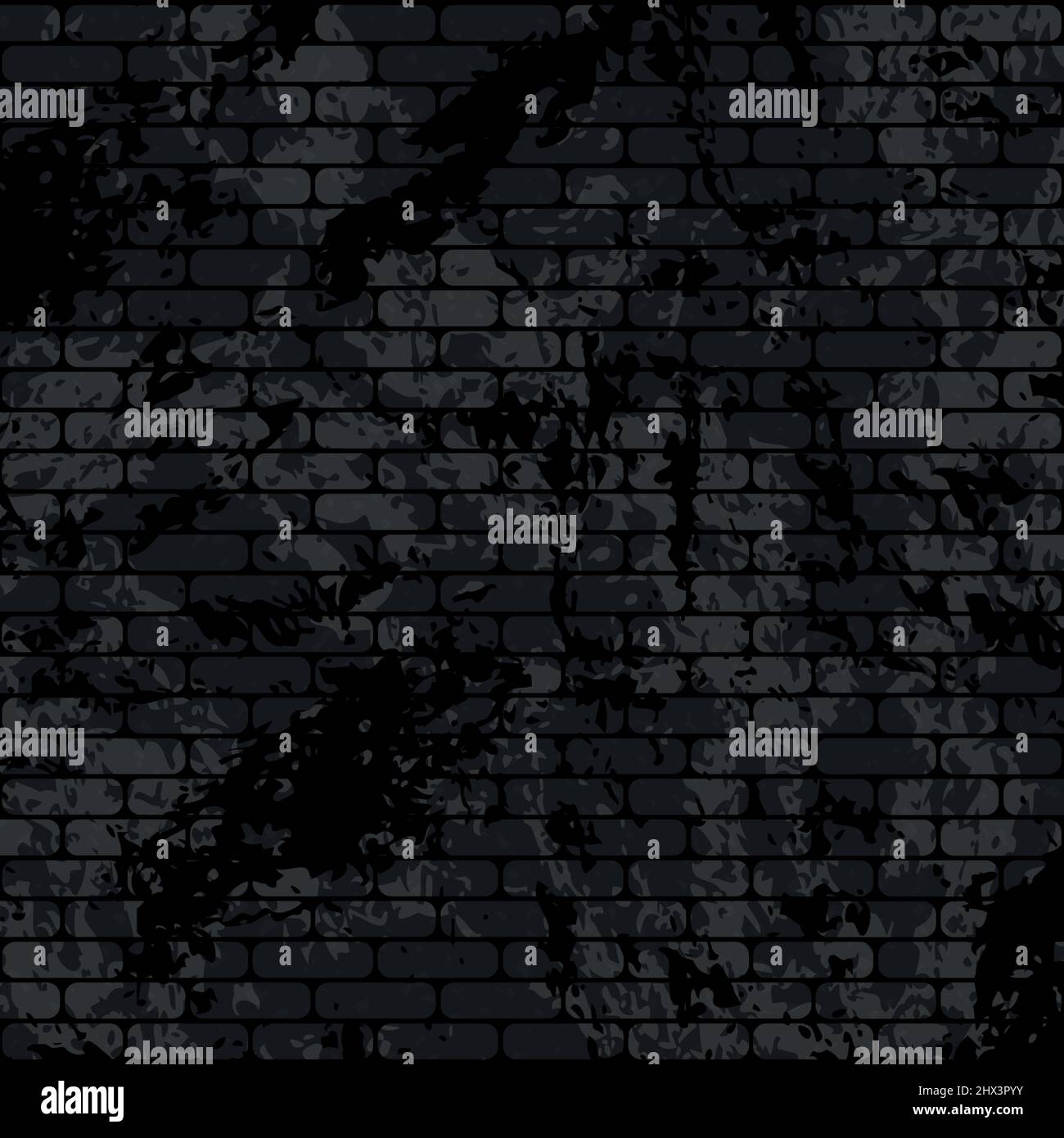 Background dark texture old brickwork, peeling paint - Vector illustration Stock Vector