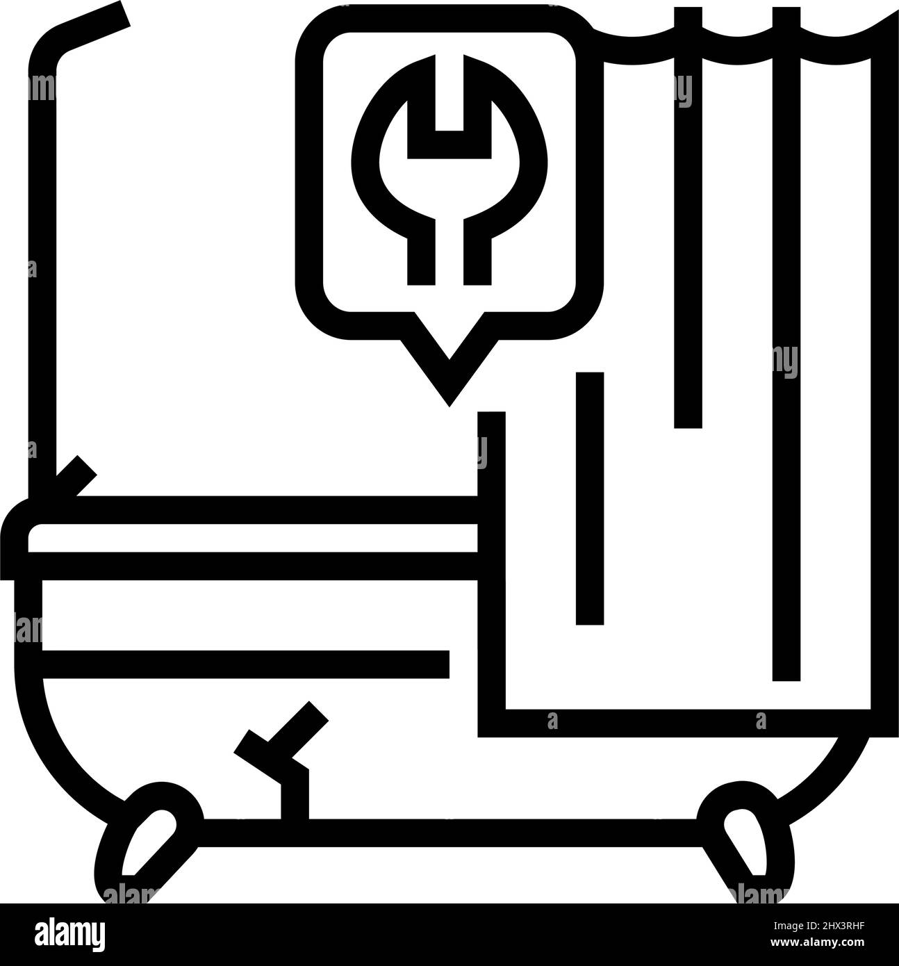 bath repairs line icon vector illustration Stock Vector Image & Art - Alamy
