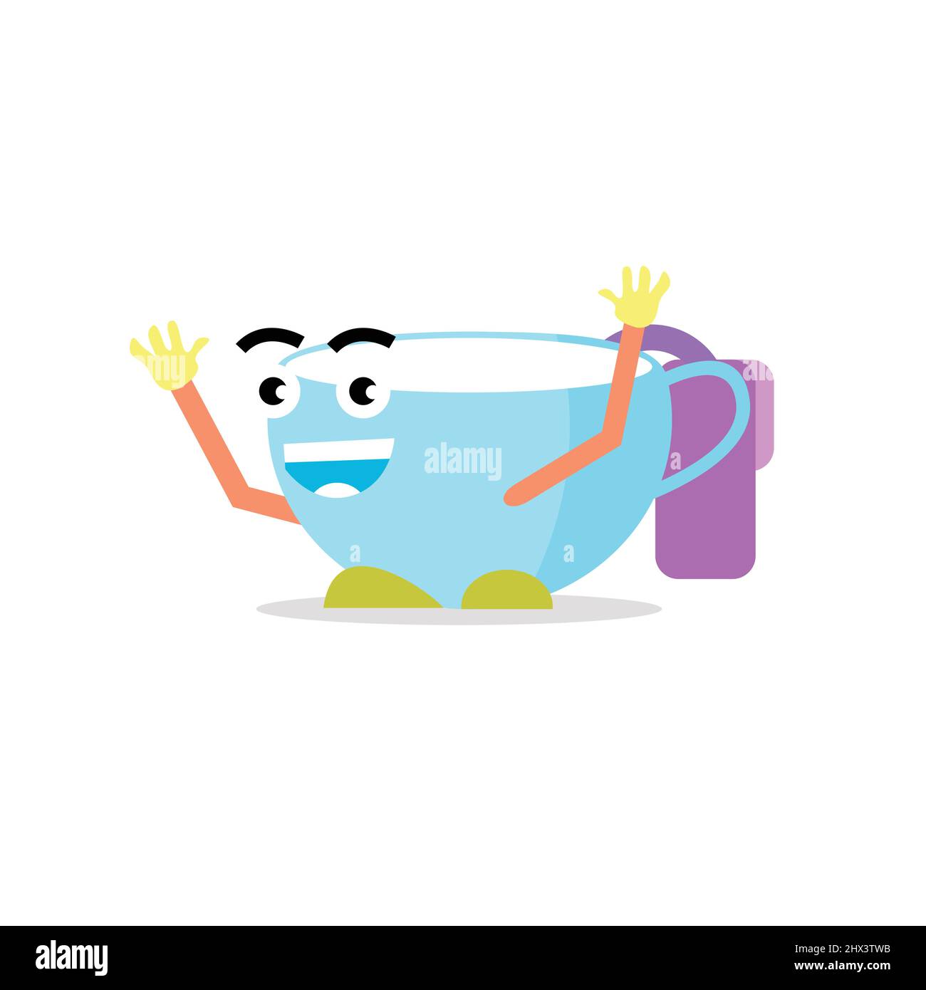 mug mascot is cute and adorable Stock Vector