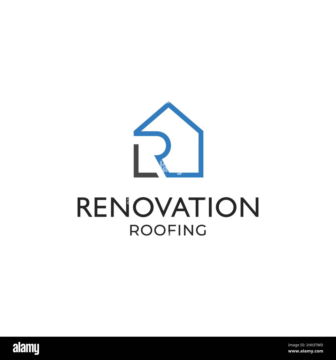 Modern and sophisticated roof renovation company logo Stock Vector
