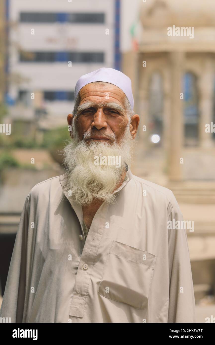 Old Pakistani Man with the Beard in the Peshawar City Center Stock Photo Alamy