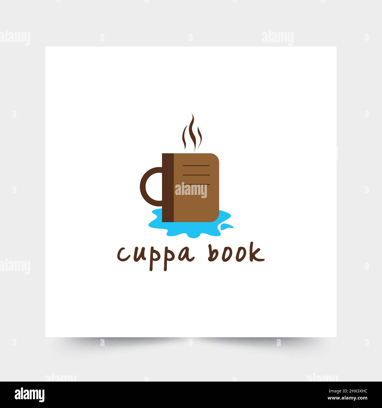 Simple and creative cup and book logos Stock Vector