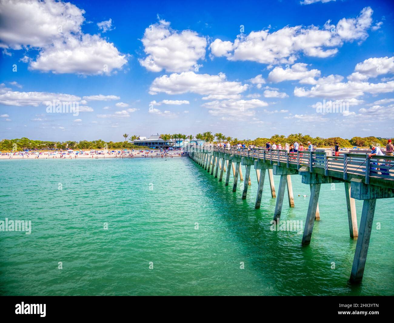 Public pier on the Gulf of Mexico in Venice Florida USA Stock Photo