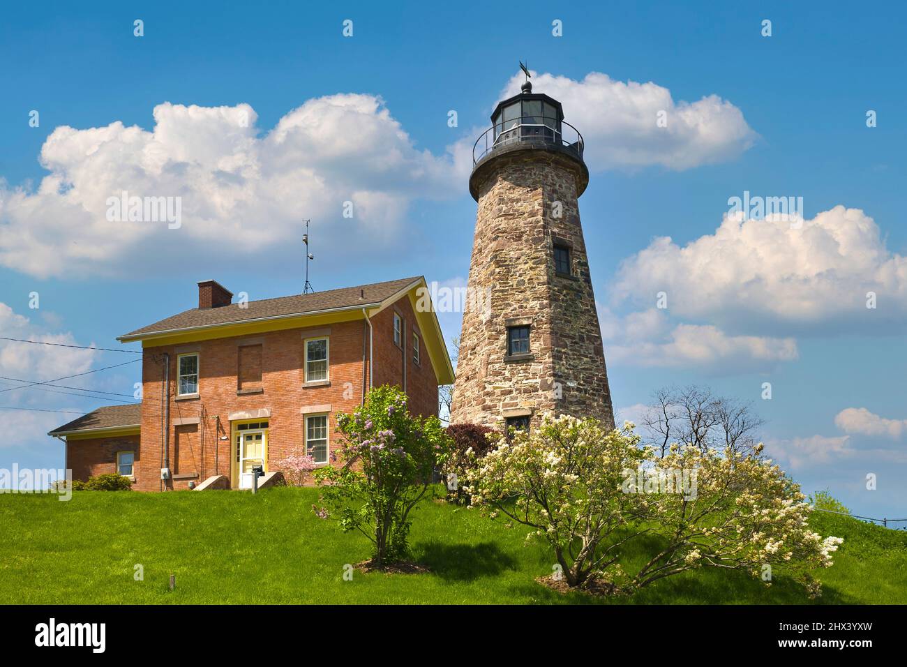 Charlotte-Genesee Lighthouse built in 1822 in Rochester New York the oldest surviving lighthouse on Lake Ontario Stock Photo